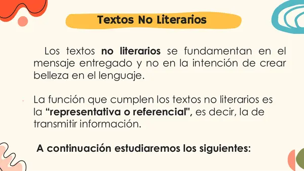 TEXTOS NO LITERARIOS