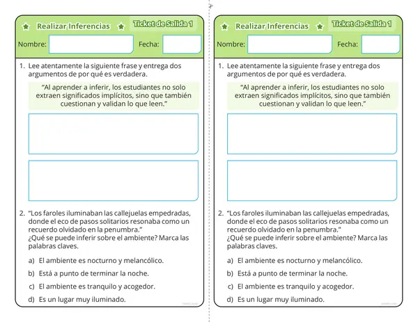 Ticket de Salida: Inferencias 