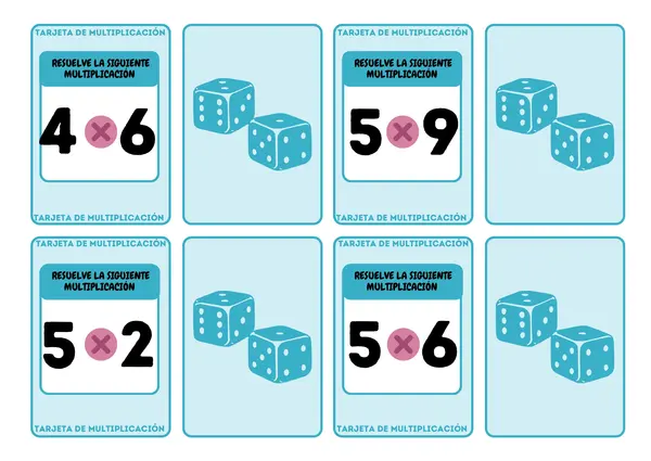 TARJETAS JUEGO MATEMÁTICAS