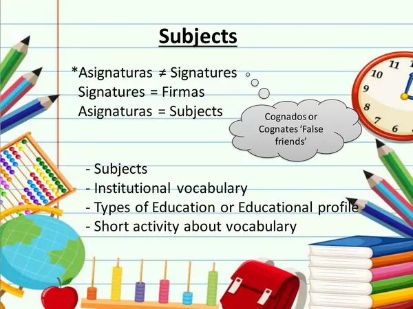 School vocabulary - Educational profile