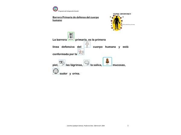 Barreras primarias de defensa del cuerpo humano"