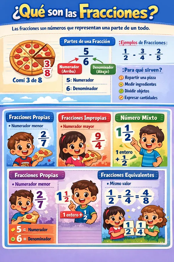 Cartel Educativo sobre Las Fracciones