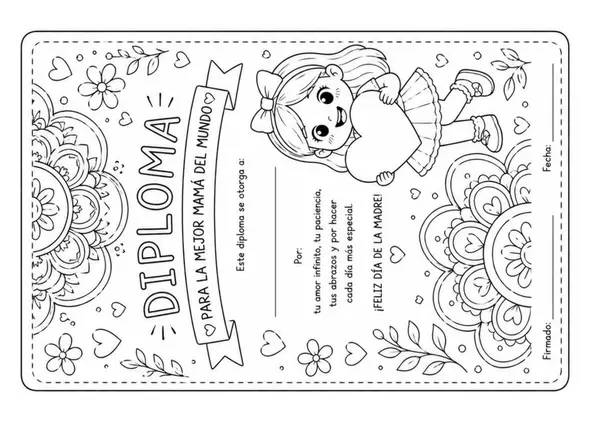 DIPLOMAS DÍA DE LA MADRE PARA DECORAR 