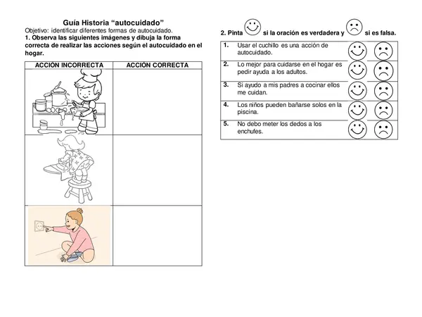Guía autocuidado 1º básico historia