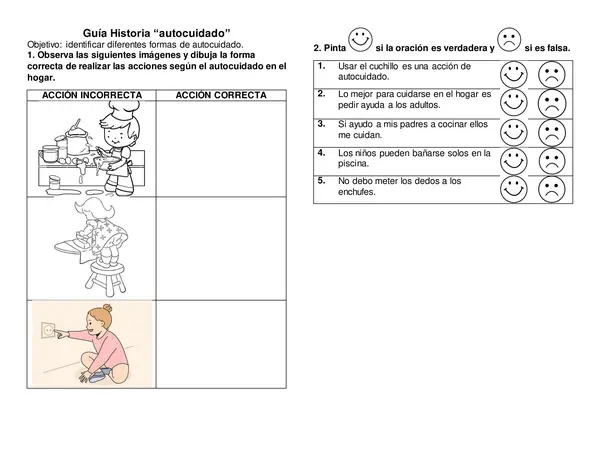 Guía autocuidado 1º básico historia