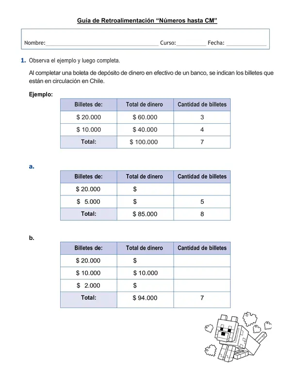 Guía retroalimentación "Números hasta la decena de mil"