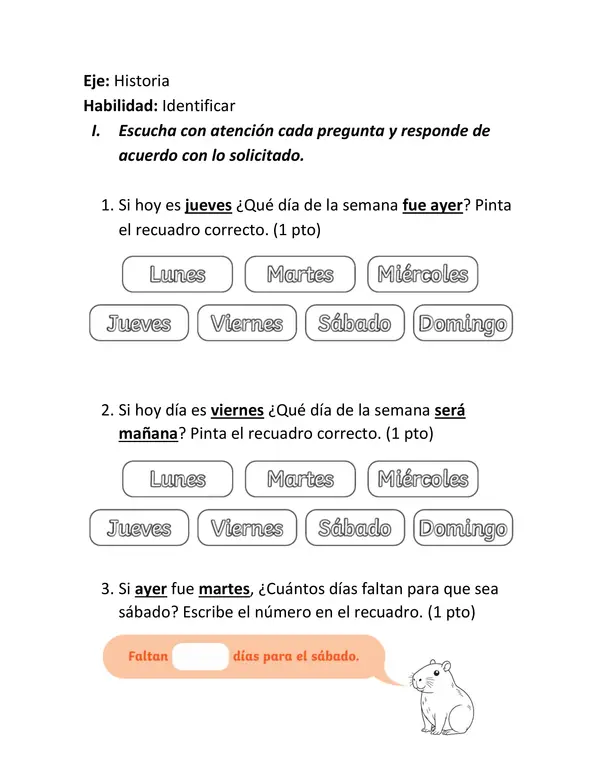 Evaluación de historia Temporalidad