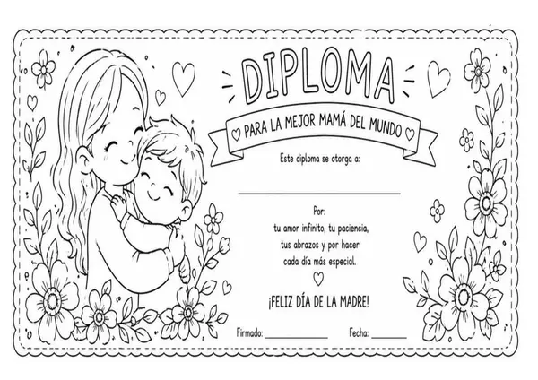 DIPLOMAS DÍA DE LA MADRE PARA DECORAR 