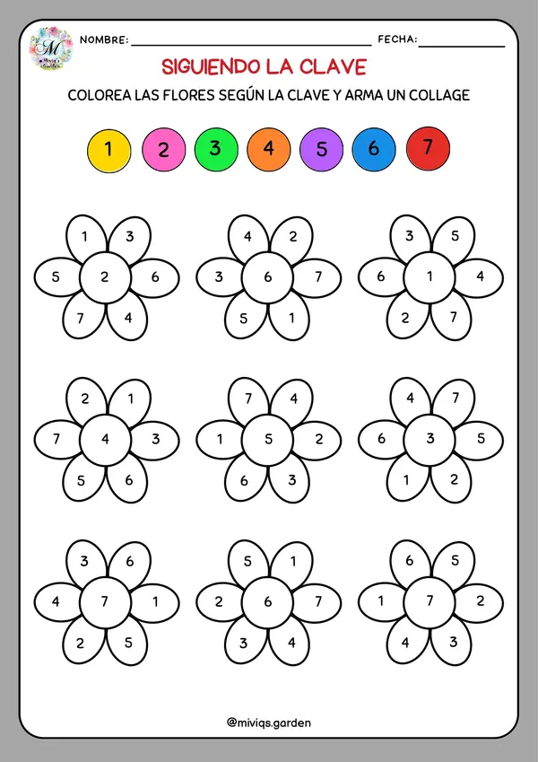 Actividad de Atención: Patrón Número Color