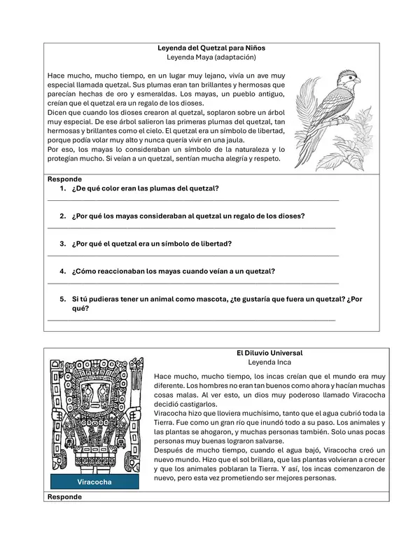 Mitos y leyendas mayas, incas y aztecas 