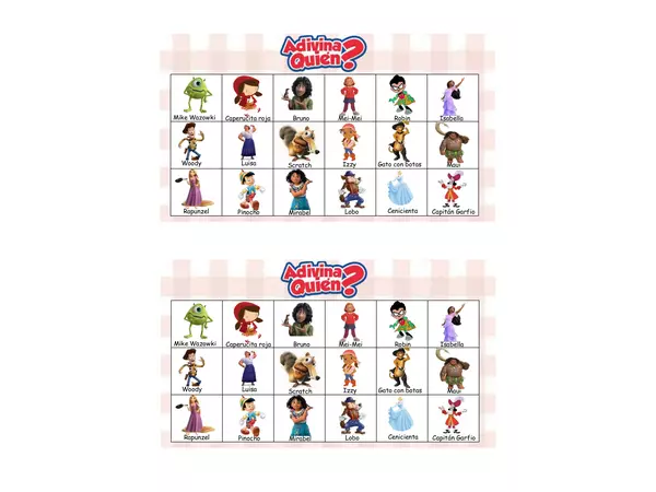 Adivina quién - Descripción de personajes: Características físicas y psicológicas. 