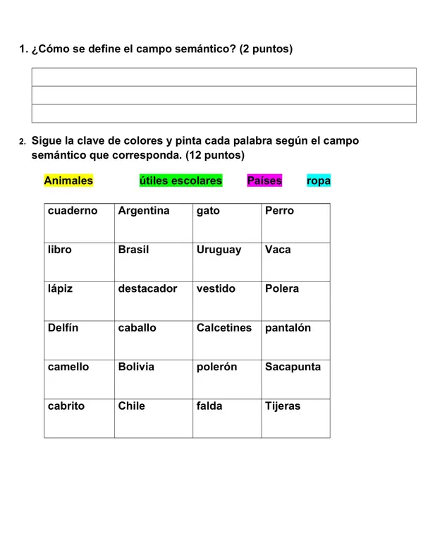 Guía campo semántico