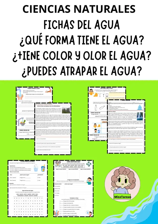 El Agua: Características Ficha de Ciencias para 2° - 5° Básico