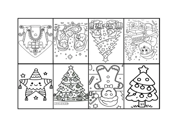 Mini libro de Navidad para colorear