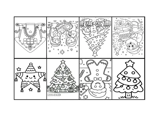 Mini libro de Navidad para colorear