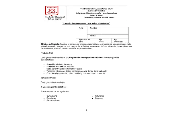 TRABAJO ENTRE GUERRAS