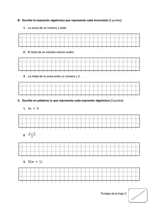 Expresiones algebraicas