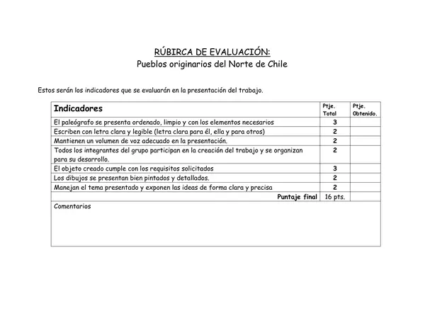 Trabajo pueblos originarios del norte de chile (AYMARA)