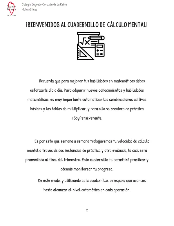 Cuadernillo 1 de Cálculo mental 3º Básico