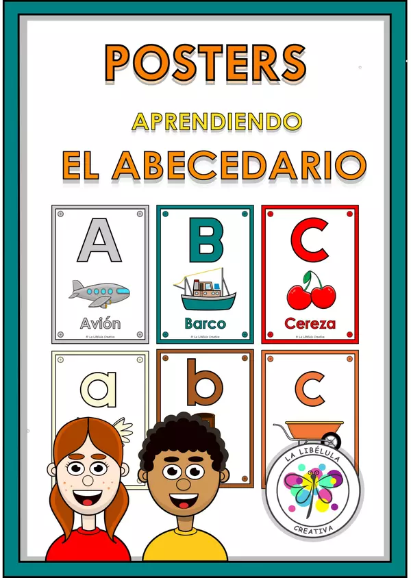 Posters Abecedario Palabras ABC Letras Color