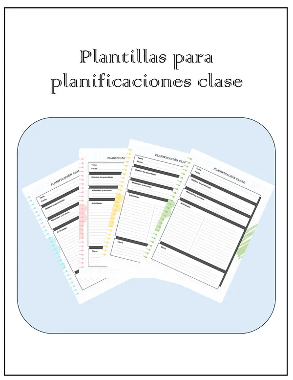 Plantillas para planificar clases