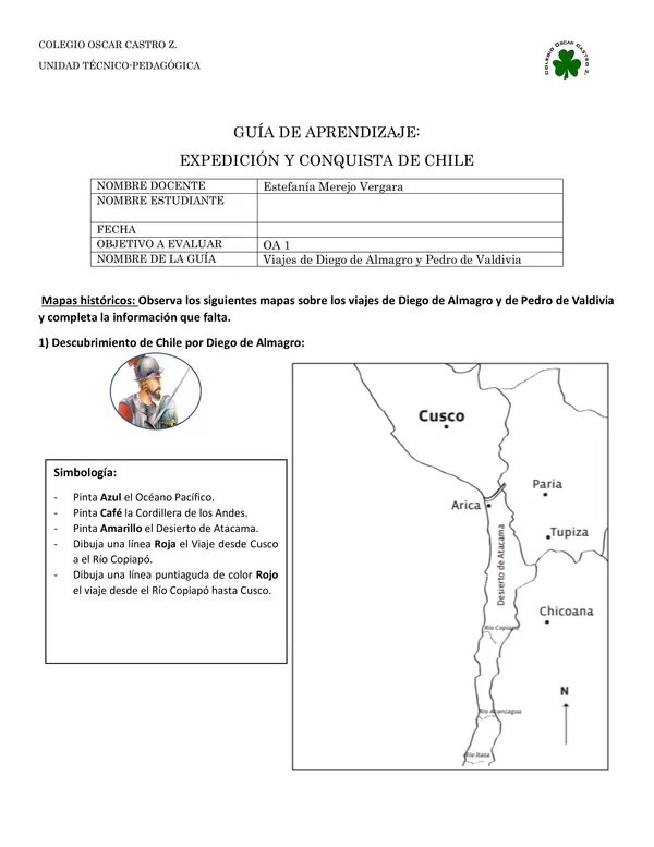 Viajes de Diego de Almagro y Pedro de Valdivia - Quinto básico