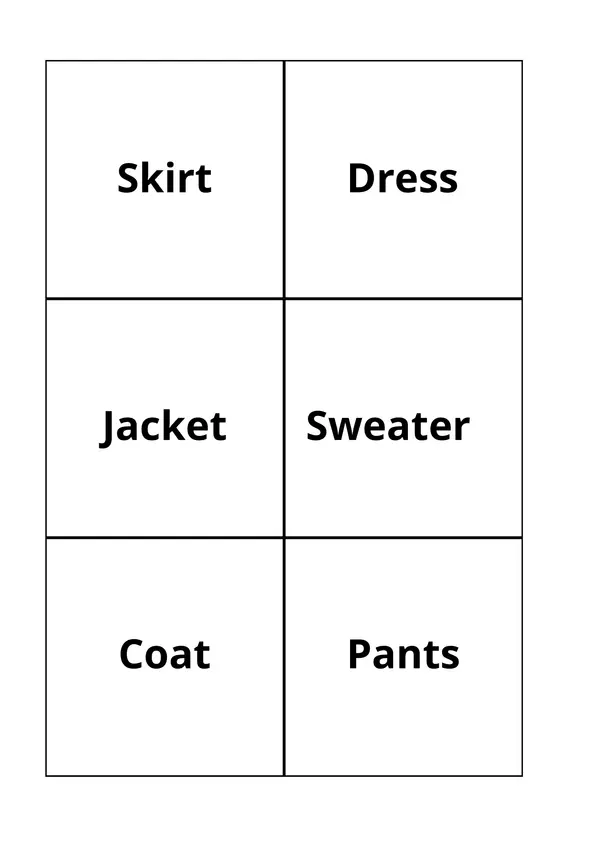 Memorice Clothing Items