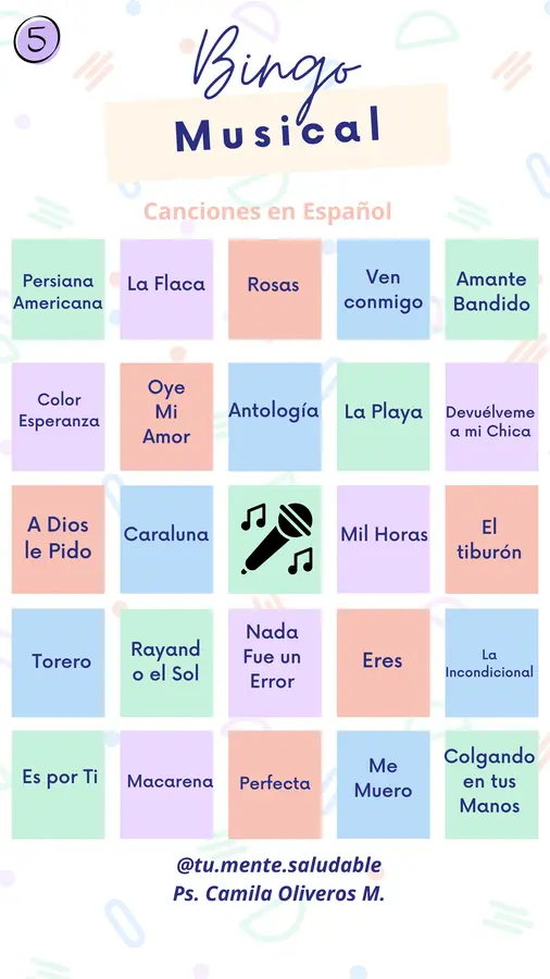 Bingo musical español