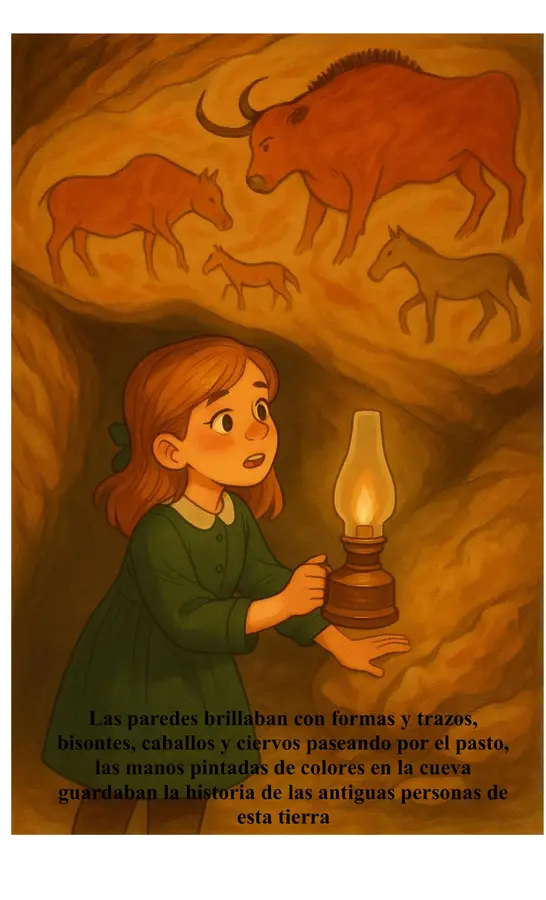 María, Mu y las Cuevas de Altamira. Imagenes del cuento 