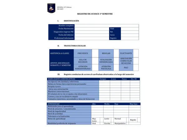 informe de avances 1º semestre