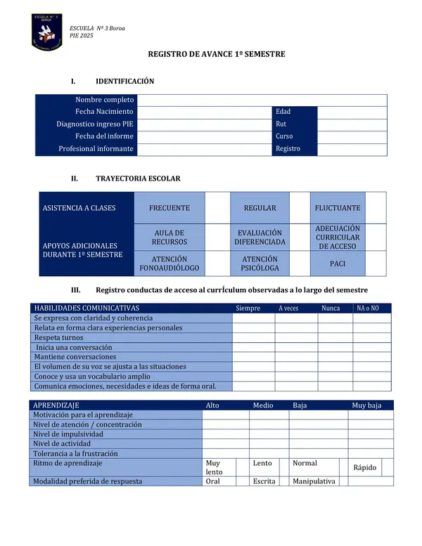 informe de avances 1º semestre