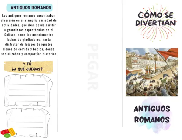 Tríptico - Historia: Cómo se divertían los romanos - Entretenimiento en la Antigua Roma