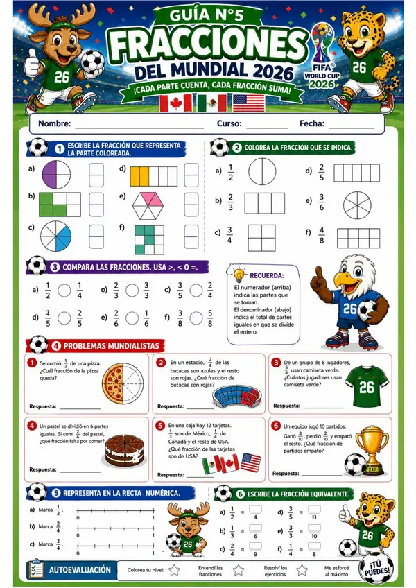 GUÍA N.°5: FRACCIONES DEL MUNDIAL 2026