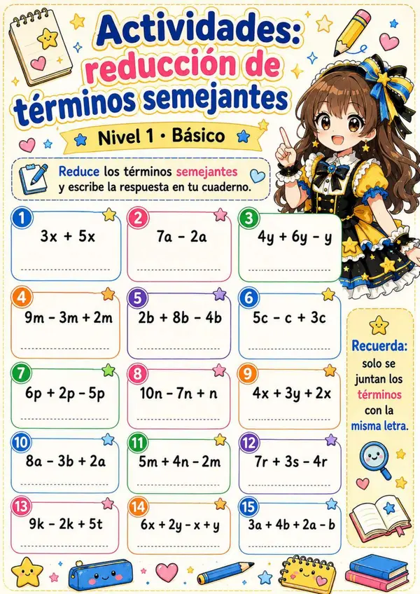 Reducción de terminos semejantes
