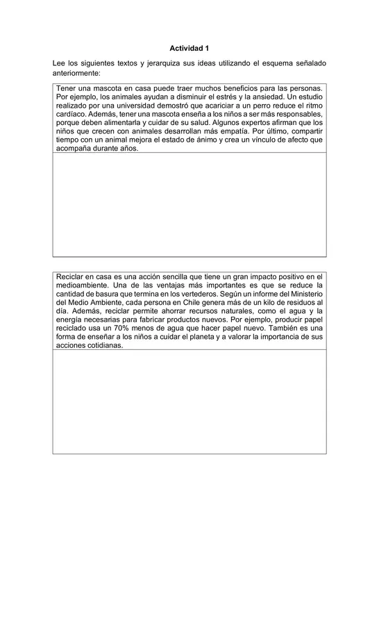7mo/8vo: Distinguir idea principal, secundaria y detalles - Preguntas tipo SIMCE