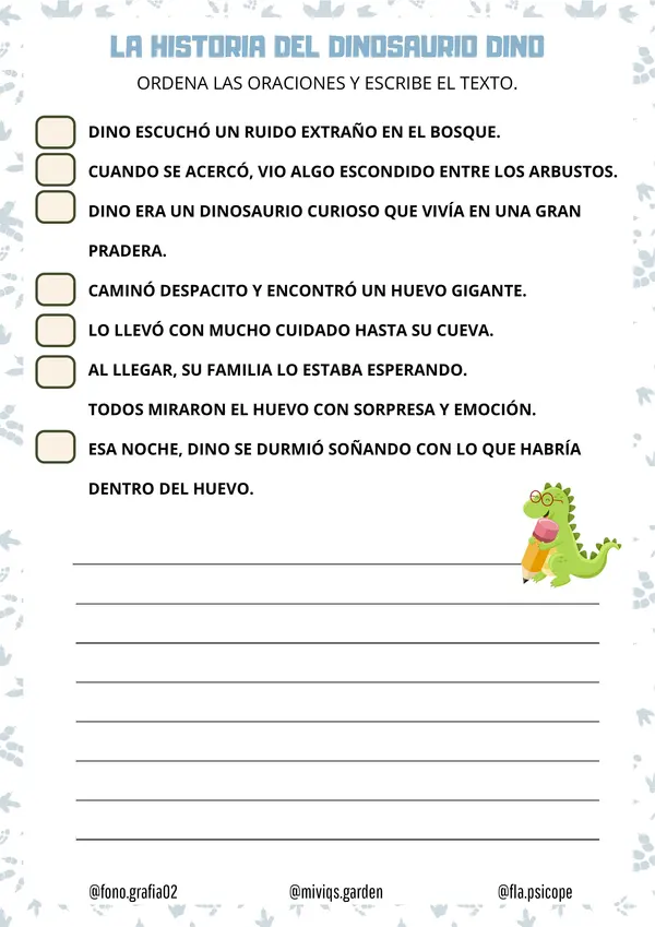 Comprensión Lectora 1: DINOS (30 actividades)