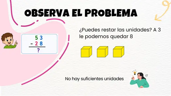 Resta con llevadas paso a paso 