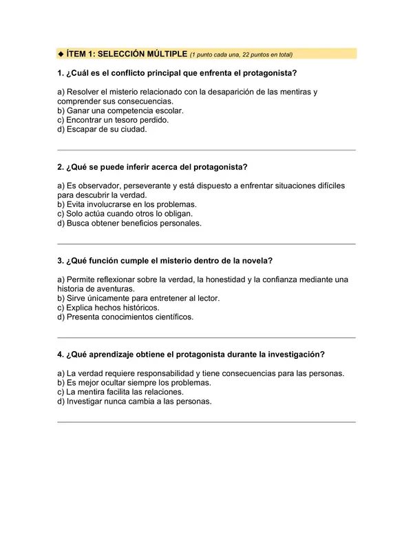 Prueba del libro "El ladrón de mentiras” (Roberto Santiago) 5° básico