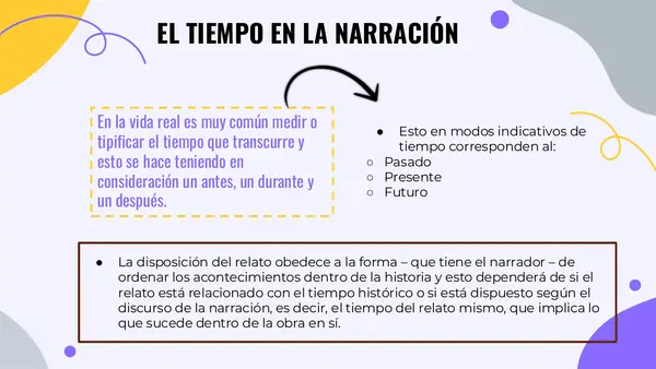 Disposición Temporal en los Relatos