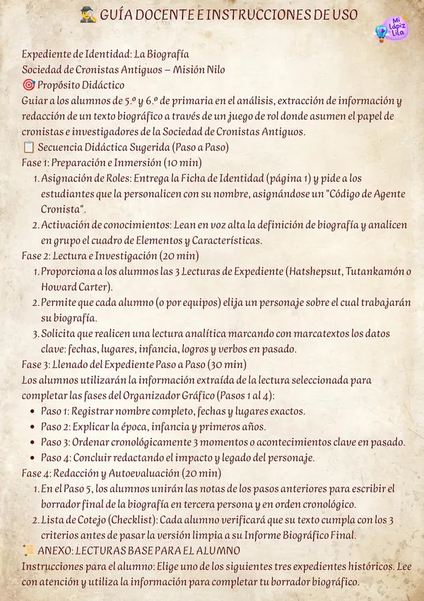EXPEDIENTE DE IDENTIDAD "LA BIOGRAFÍA"