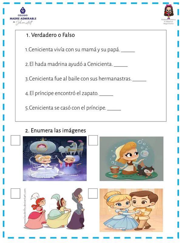 Cuadernillo de actividades “La Cenicienta”