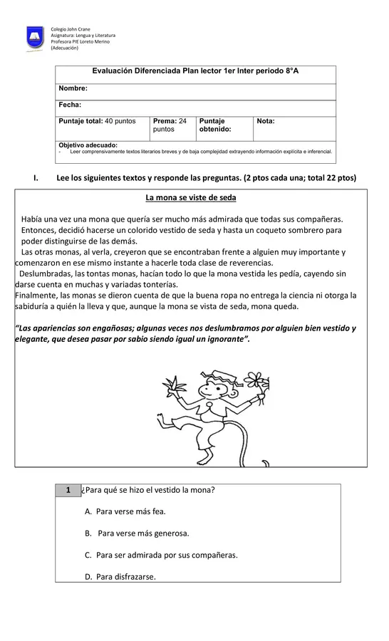 PRUEBA DIFERENCIADA DE LENGUAJE