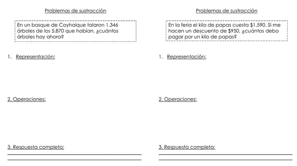 Problemas de sustracción