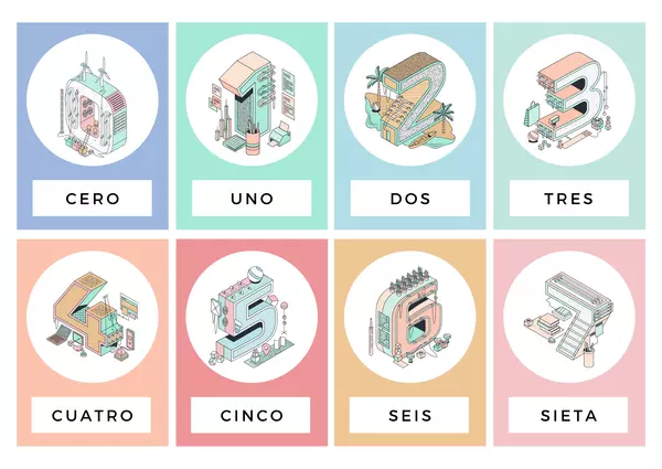 Tarjetas con Ilustraciones: Números y abecedario (temático)