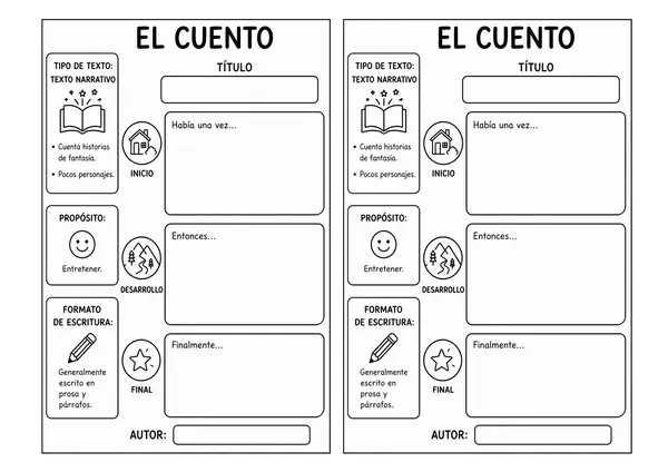 Fichas para pegar en el cuaderno "Tipos de textos"