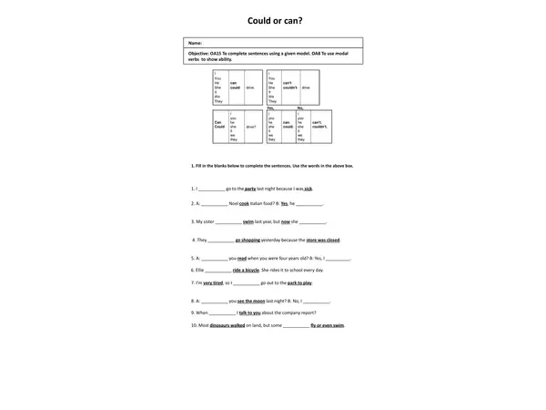 Could or Can? – Modal Verbs