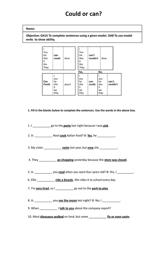 Could or Can? – Modal Verbs