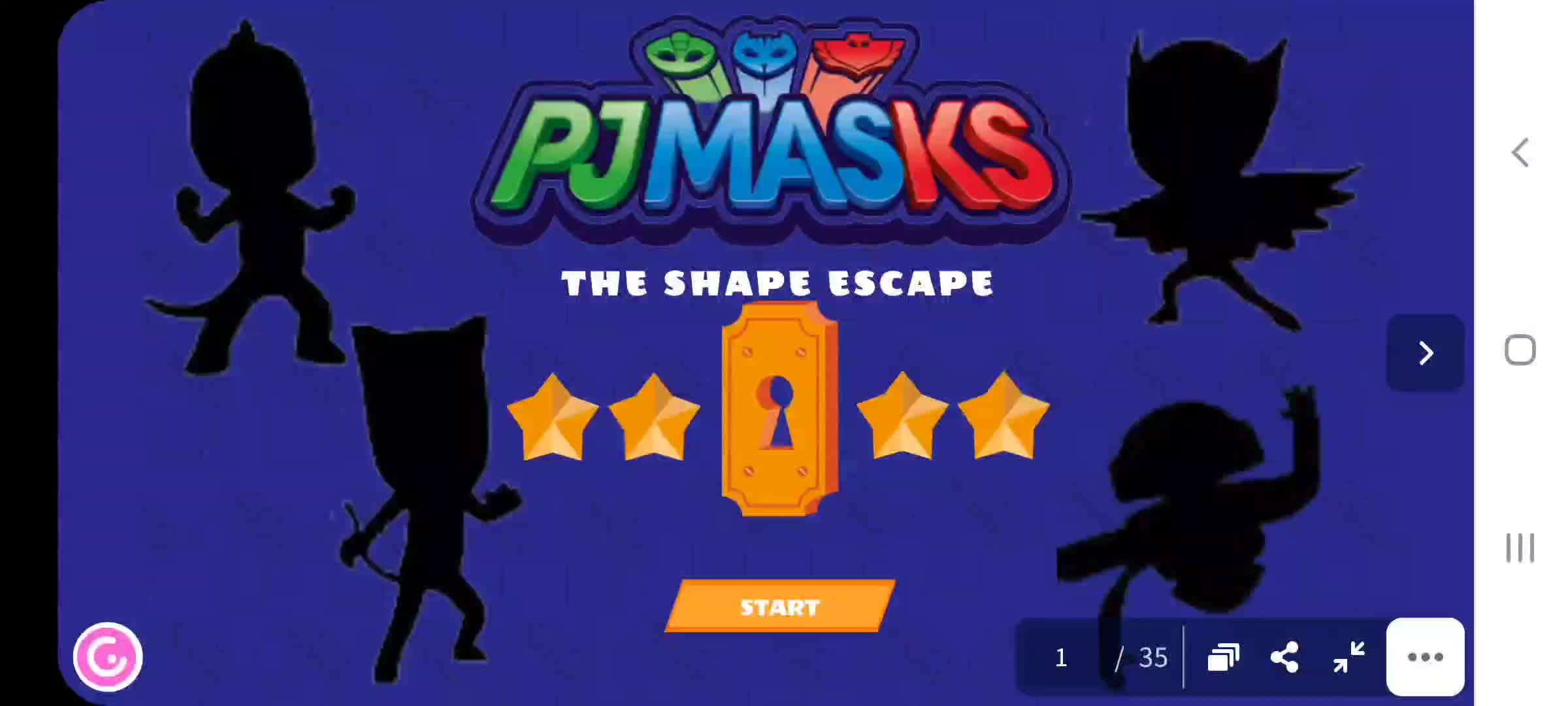 Pj masks game - 2D shapes