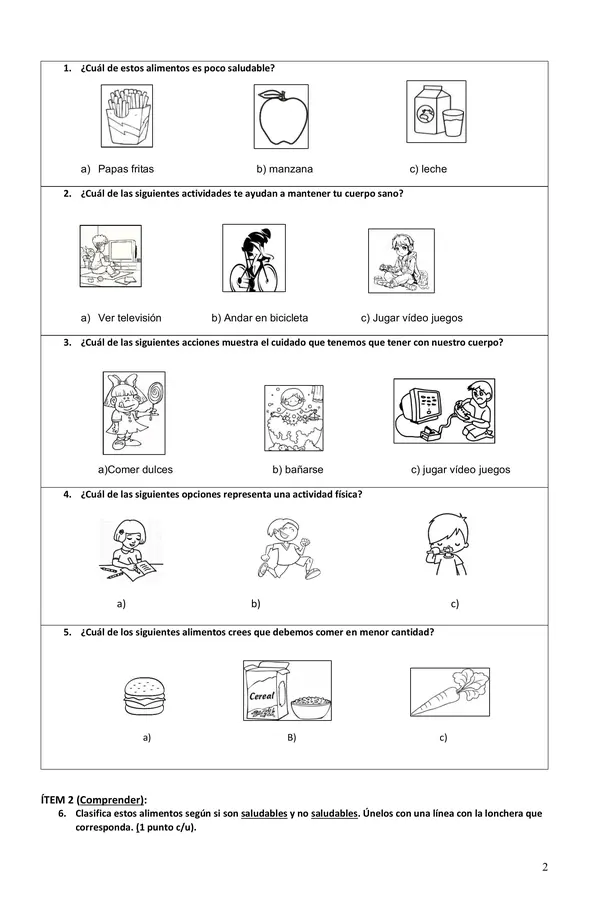 Evaluación hábitos de vida saludable