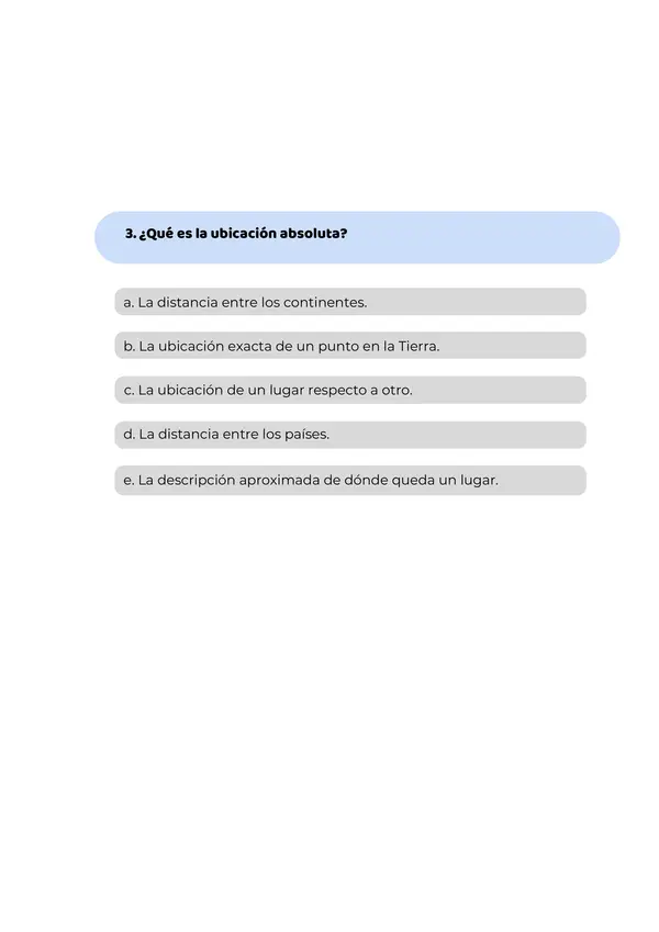 Mini Cuestionario sobre ubicación espacial